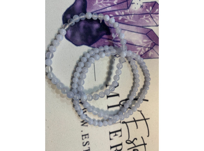 Bracelet en calcedoine bleue