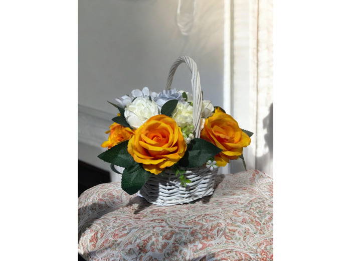 Panier fleurs artificielles XXS