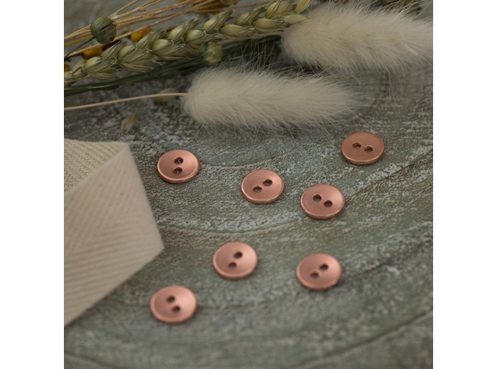 See You At Six - Bouton de Couture en Métal Lisse Coloris Cuivre Rosé (11 mm)