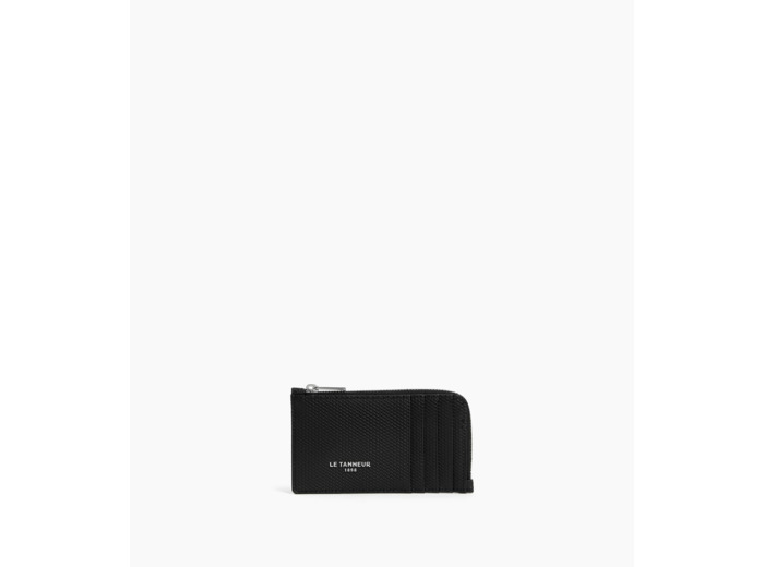 Porte cartes large zippé Lucien en cuir signature T