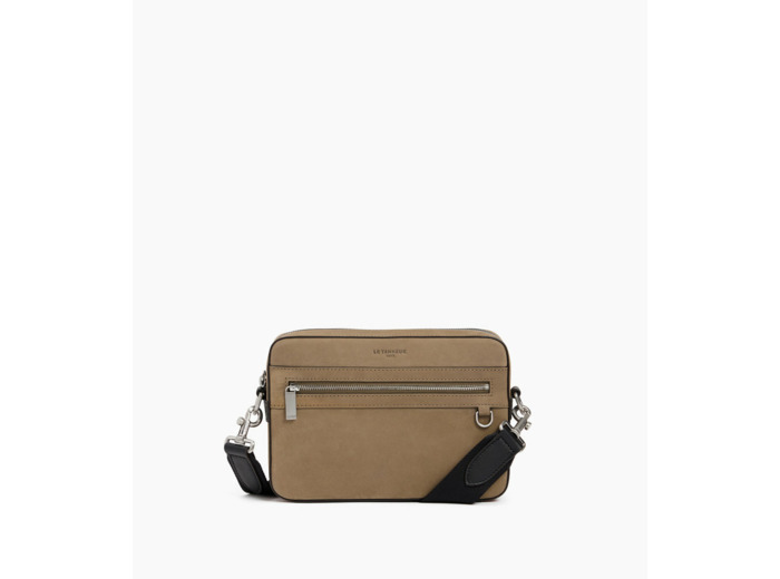 Petite sacoche Emile en cuir lisse et nubuck