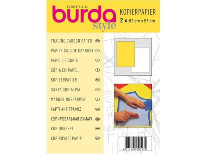 Burda Style - 2 Feuilles Papier Calque Carbone Coloris Jaune et Blanc