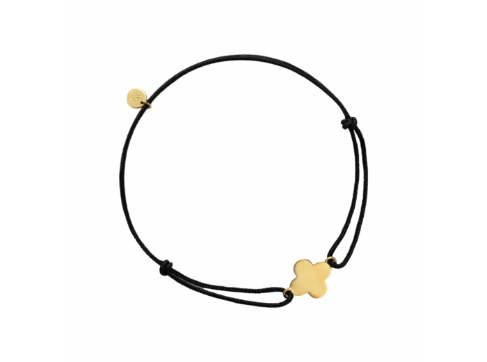 Bracelet cordon Arthus Bertrand Trèfle en or jaune, 10mm