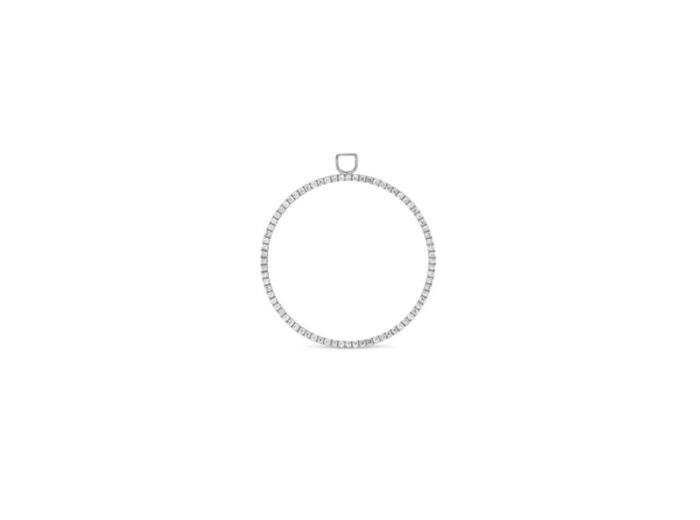 Pendentif Cercle Pavé de diamants 0.40 carat Sarlane Or Blanc 750/1000