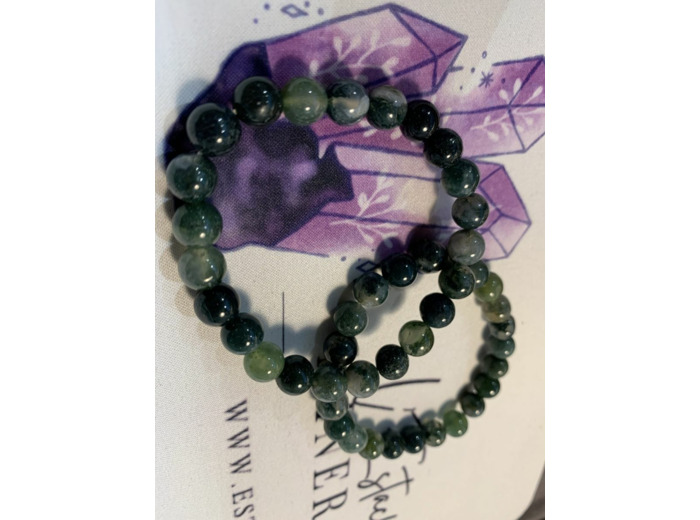 Bracelet en agate mousse