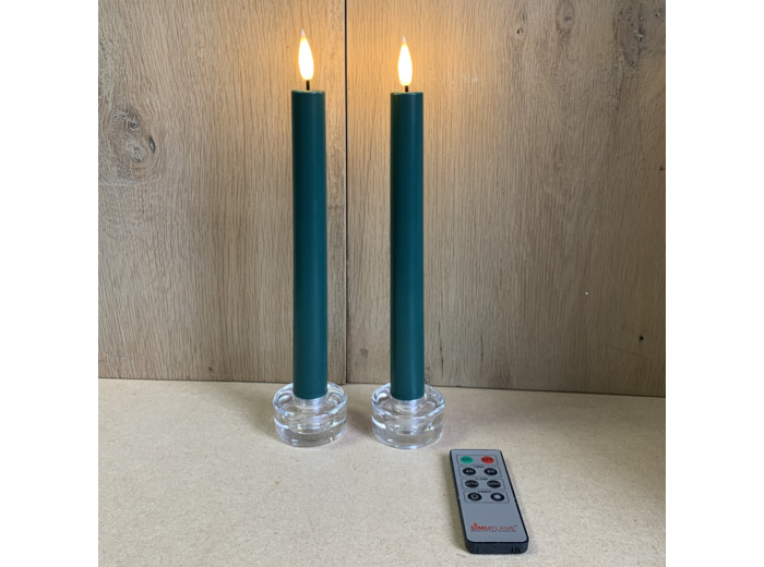 Coffret de 2 bougies Chandelles Led avec télécommande