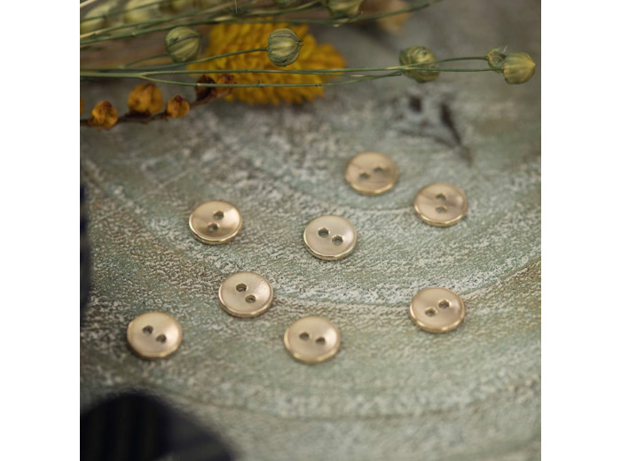 See You At Six - Bouton de Couture en Métal Lisse Coloris Or Doux (11 mm)