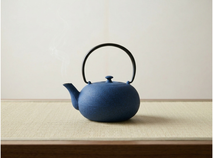 THÉIÈRE EN FONTE JAPONAISE WAZUQU - BLEU AZUR