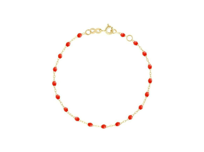 Bracelet Gigi Clozeau Classique en or jaune et résine corail, 17cm