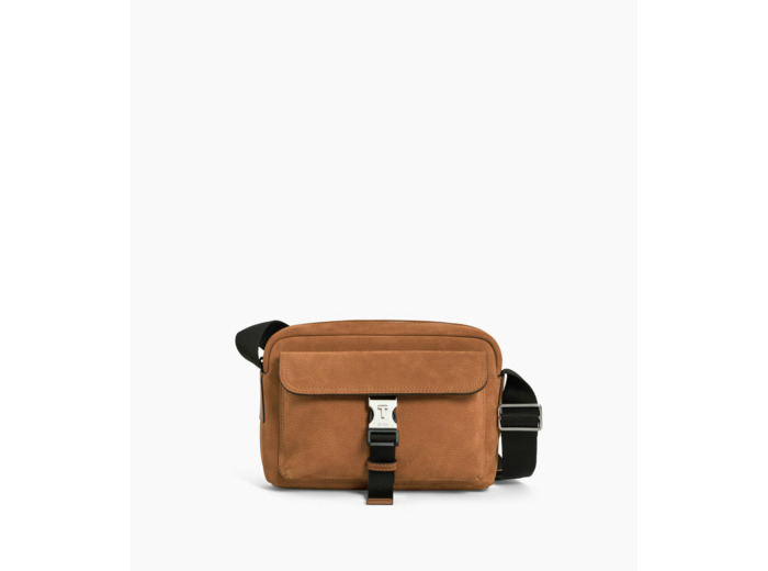 Petit sac bandoulière Maurice en cuir nubuck grainé