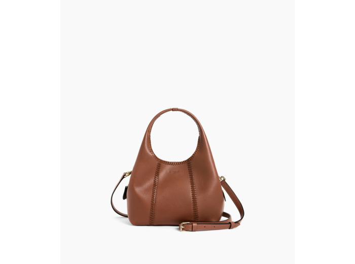 Petit sac à main Juliette en cuir grainé avec surpiqûres