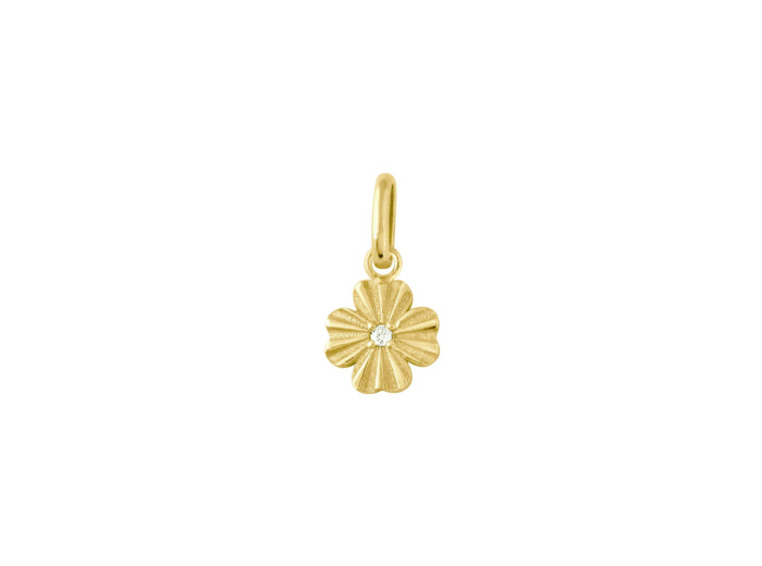 Pendentif Gigi Clozeau Trèfle Lumière en or jaune et diamant