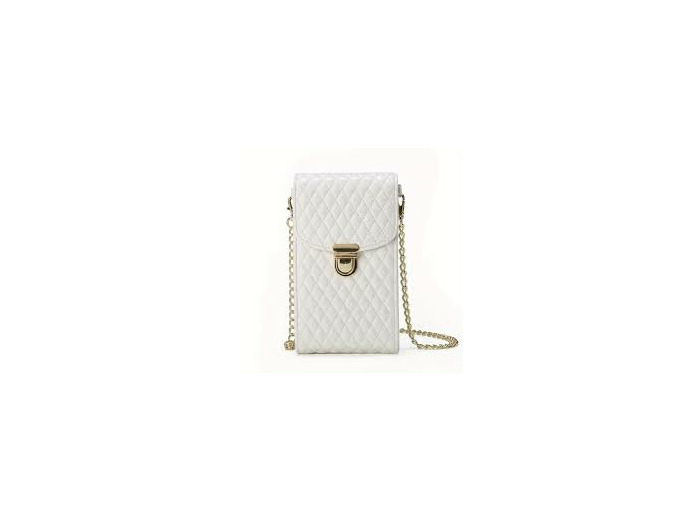 Sac pour Smartphone Cuire Matelassé Blanc