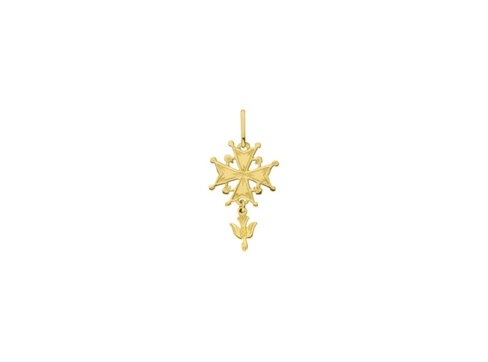 Médaille Augis Croix Huguenote en or jaune, 20x10mm