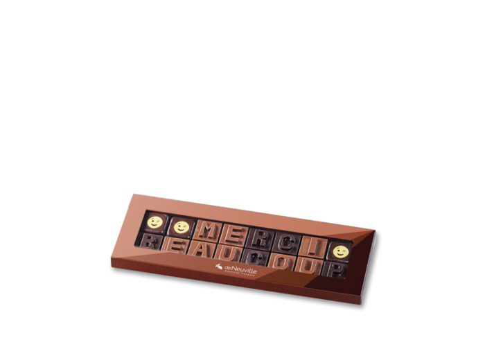 Message chocolat - "Merci beaucoup"