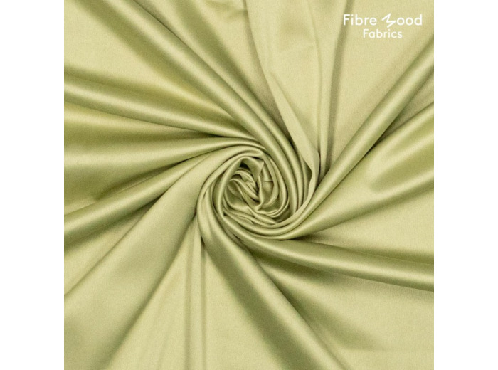 Fibre Mood - Tissu Satin "Eden" Uni Couleur Citron Vert