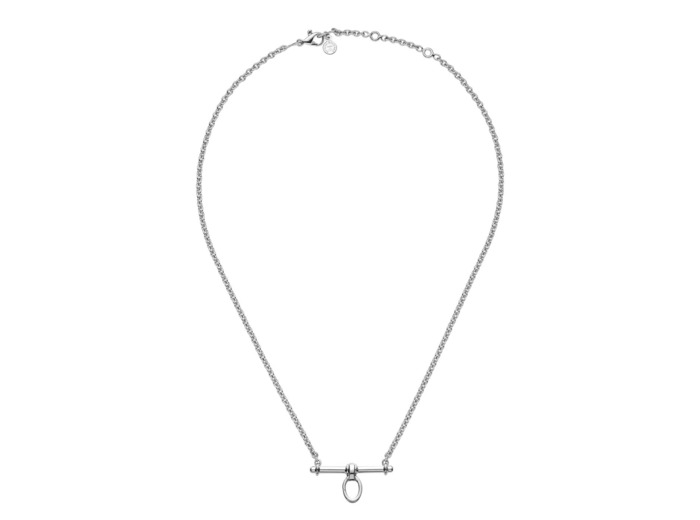 Collier trapèze PM Arthus Bertrand anneau ouvrant argent rhodié (38/40/42)