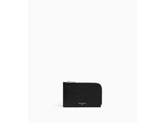 Porte cartes zippé Albertine en cuir lisse