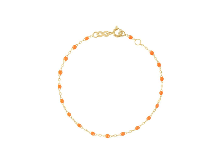 Bracelet Gigi Clozeau Classique en or jaune et résine orange, 17cm