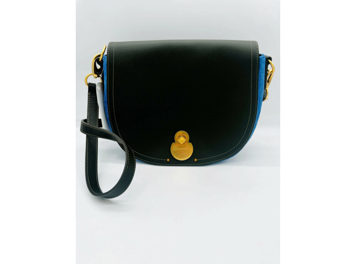 Longchamp sac bandoulère Cavalcade M en cuir bicolore