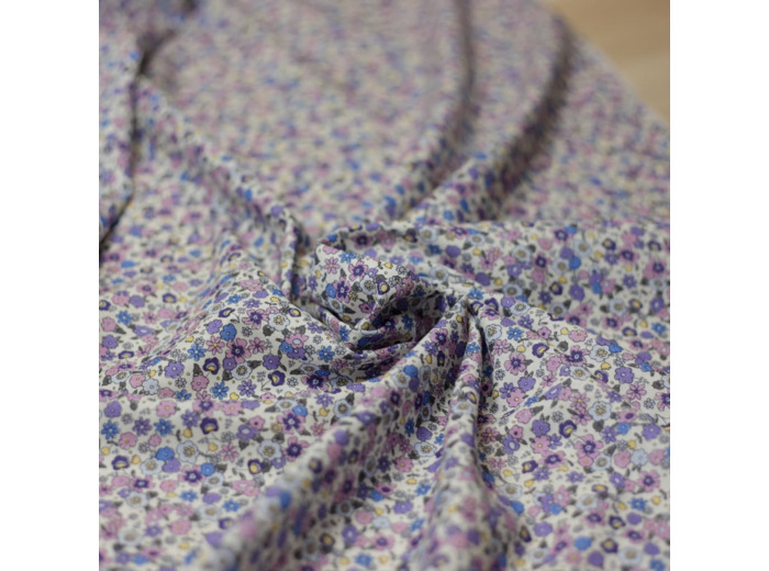 Sélection Coup de coudre - Tissu Batiste de Coton Imprimé "Violettes Sauvages"