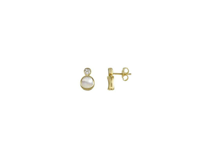 Boucles d'oreilles Chimento Armillas Glow Caleido en or jaune, nacre et diamant 0.06ct