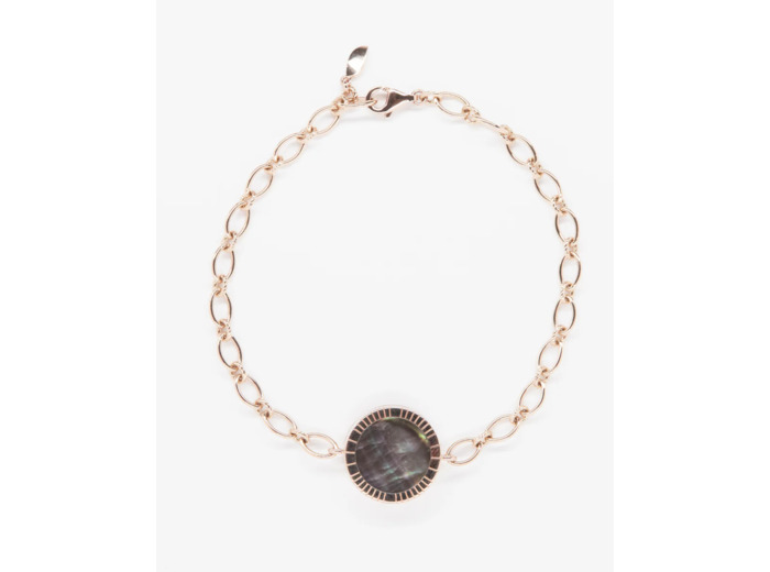 Bracelet - Chaîne maillon ovale - Grand - Nacre grise
