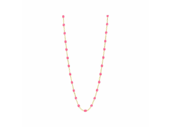 Collier Gigi Clozeau Classique en or jaune et résine rose, 42cm