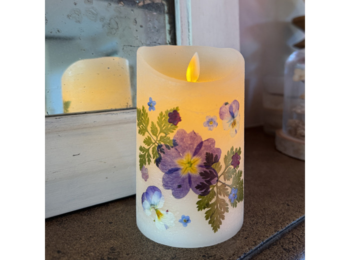 Bougie Led en cire Fleurs Séchées