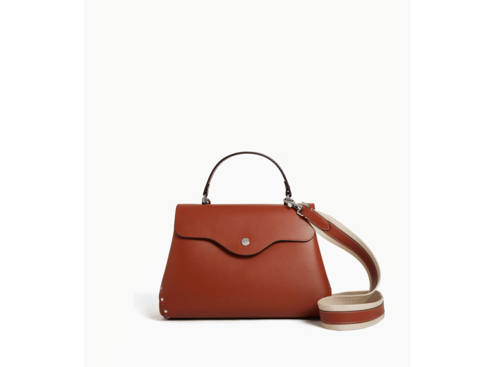 Sac à main moyen modèle Sans Couture en cuir lisse