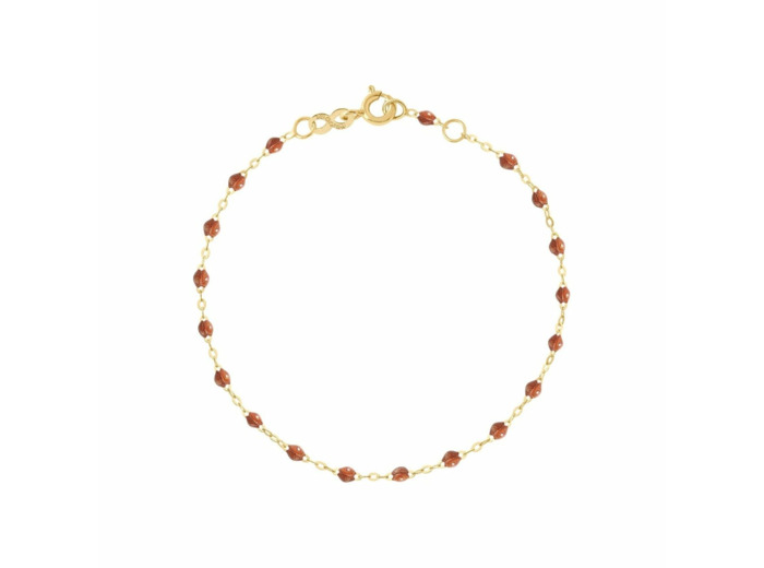 Bracelet Gigi Clozeau Classique en or jaune et résine fauve, 17cm