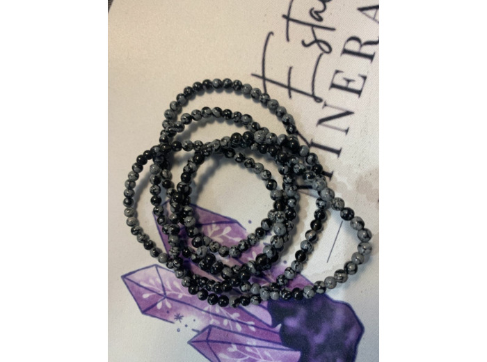 Bracelet obsidienne flocon de neige