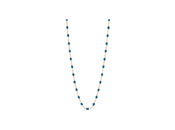 Collier Gigi Clozeau Classique en or rose et résine jungle, 42cm