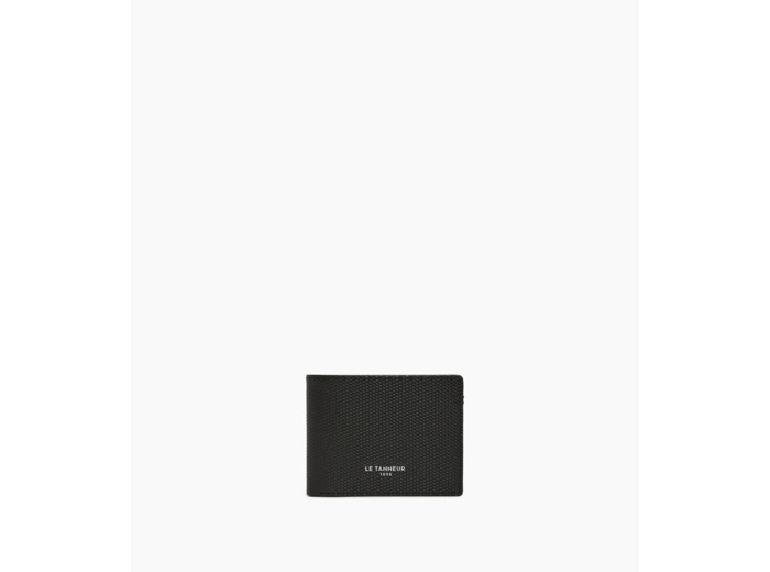 Portefeuille zippé horizontal Lucien en cuir signature T