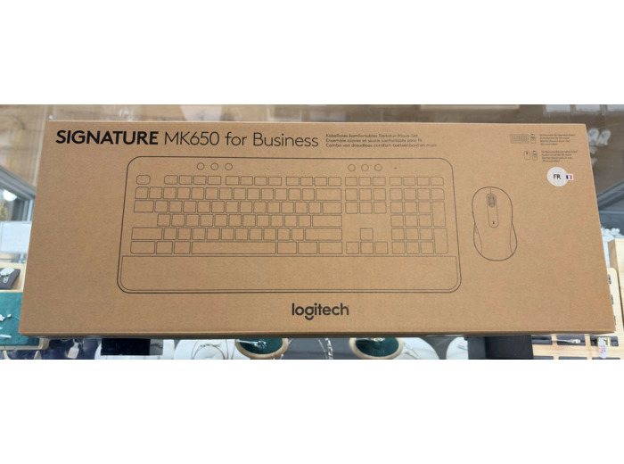 Logitech Signature MK650 Combo for Business - Ensemble clavier et souris - sans fil - Bluetooth LE - AZERTY - Français - graphite