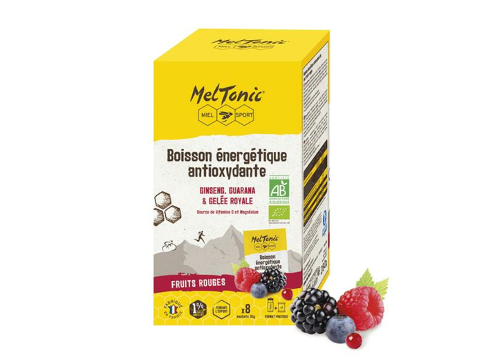 Meltonic Boisson énergétique antioxydante Bio - Arôme naturel fruits rouges 8 pièces