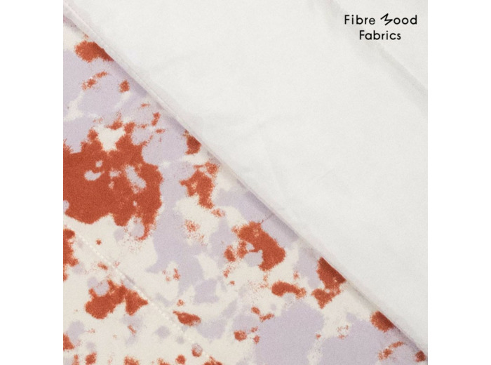 Fibre Mood - Tissu Matelassé Déperlant "Elsie" à Motif Taches Oranges sur le Fond Lilas