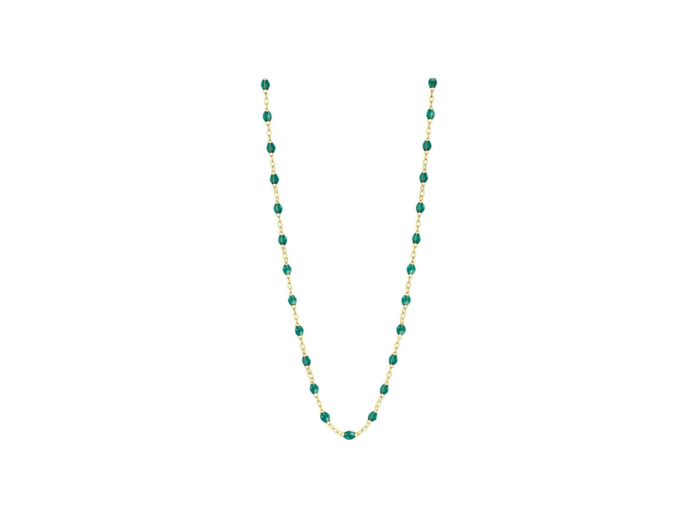 Collier Gigi Clozeau Classique en or jaune et résine vert émeraude, 45cm