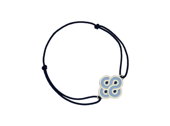 Bracelet sur cordon Arthus Bertrand Enlacé Bleu en argent