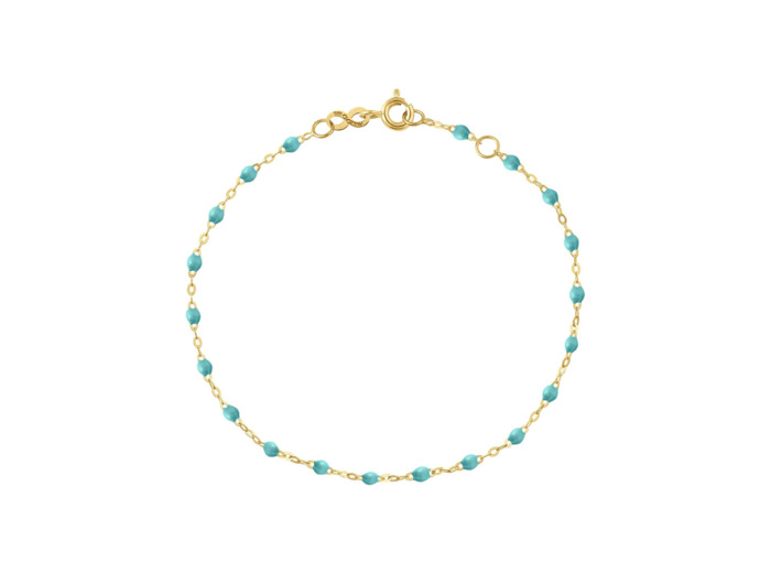 Bracelet Gigi Clozeau Classique en or jaune et résine turquoise vert, 17cm