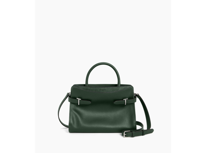 Sac à main moyen modèle Emie en cuir lisse et refente de velours