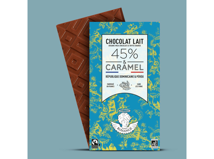 Lait 45% Bio & Éclats de caramel 80g