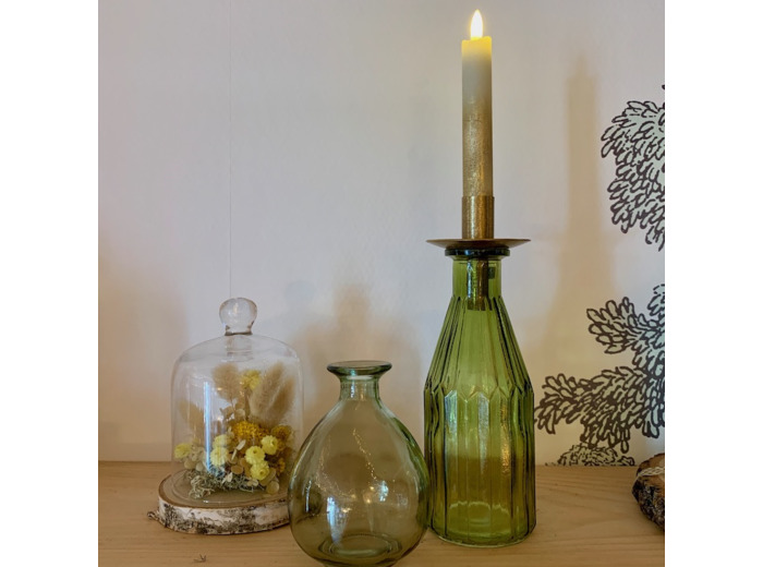 Porte-bougie carafe Or / Blanc