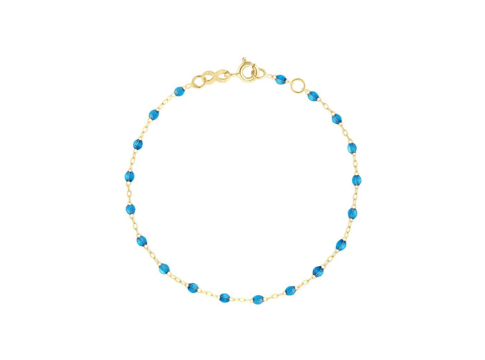 Bracelet Gigi Clozeau Classique en or jaune et résine azur, taille 19cm