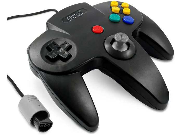 Eaxus Manette Noire Pour Nintendo 64