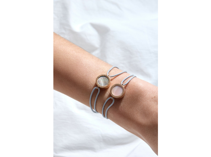 Bracelet Cordon Petit - Nacre grise