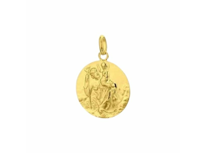 Médaille Arthus Bertrand Saint Christophe de Tairac F. mince 18 mm or jaune sablé