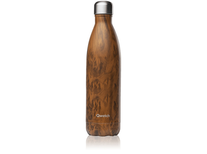 QWETCH Bouteille Isotherme 75Cl Wood Brun