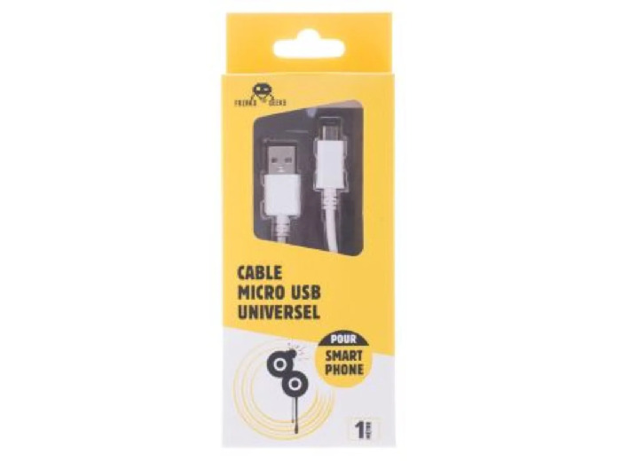 Câble Data Micro Usb Universel 1m Blanc