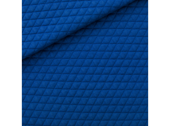 See You at Six - Tissu Maille Matelassé  Piqué Uni Bleu Surf the Web